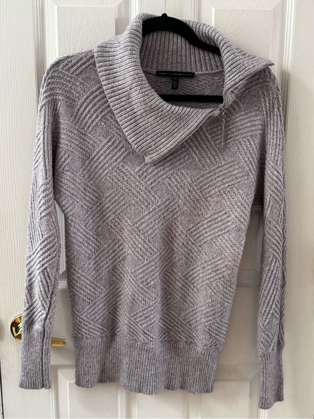 White House Black Market Light Gray Cowl Neck Knit Sweater
